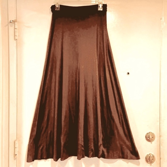 Mai tai midi skirt- lightweight, dark chocolate brown. Soft & comfy. EUC - Picture 1 of 3
